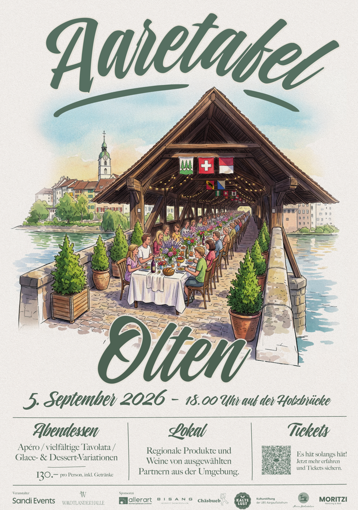 Ausverkauft: Aaretafel, alte Holzbrücke Olten