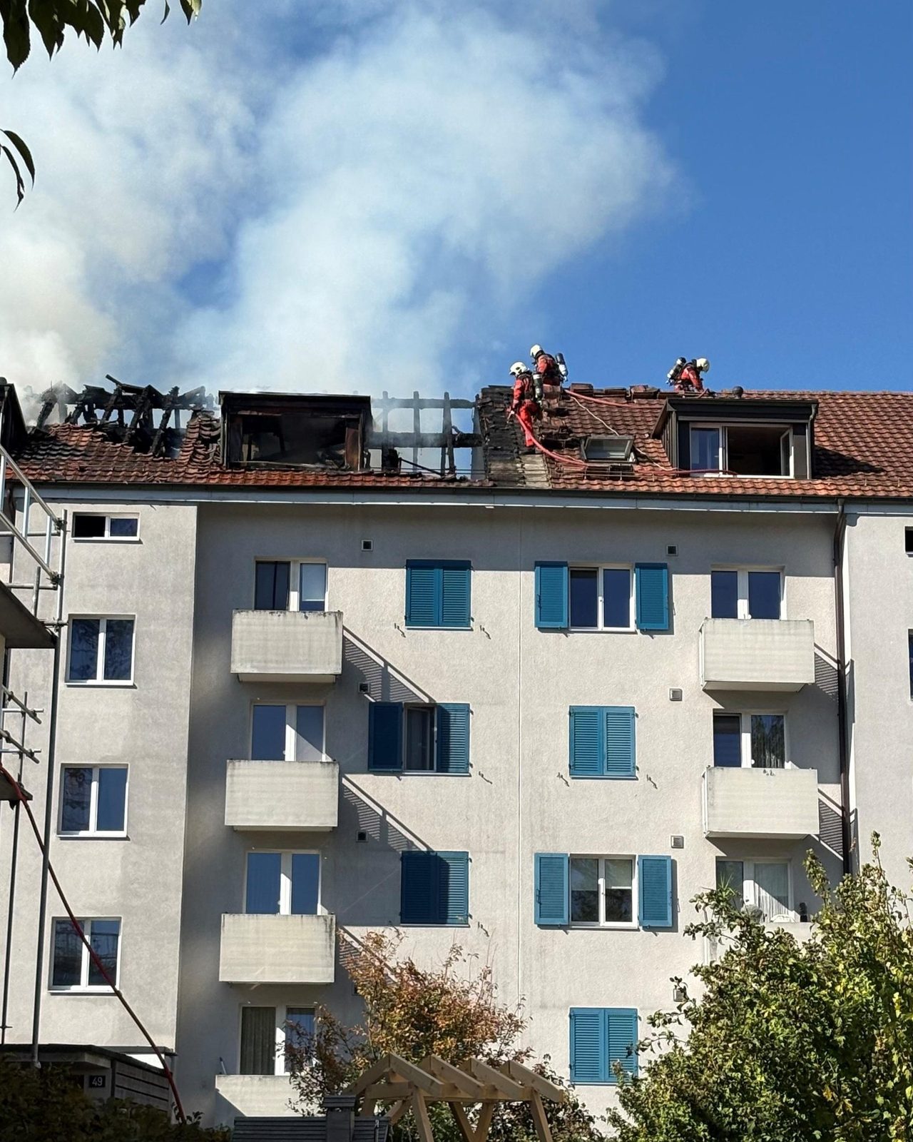 Feuerwehr Wiesendangen hilft bei dramatischem Grossbrand