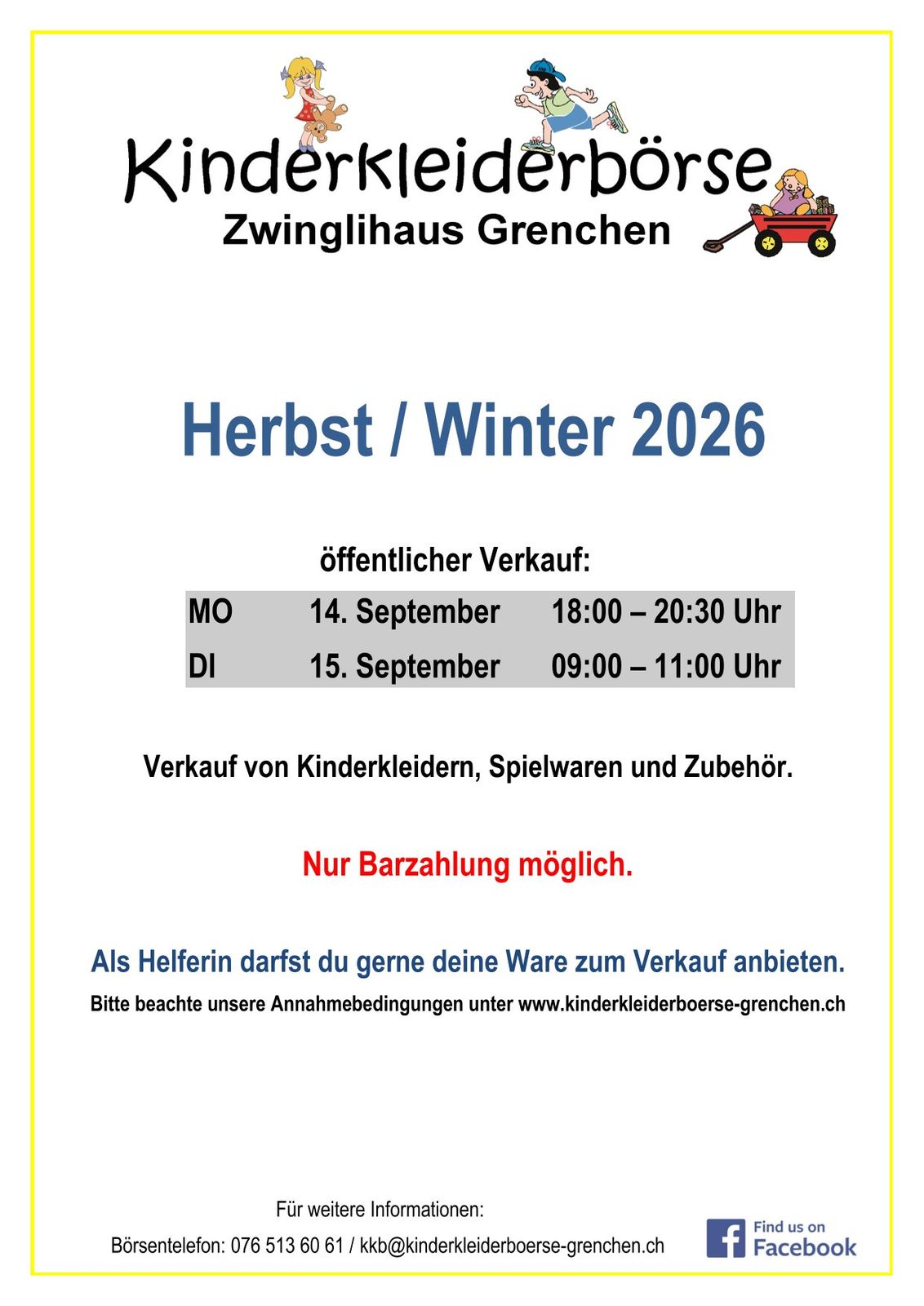 Kinderkleiderbörse im Zwinglihaus in Grenchen