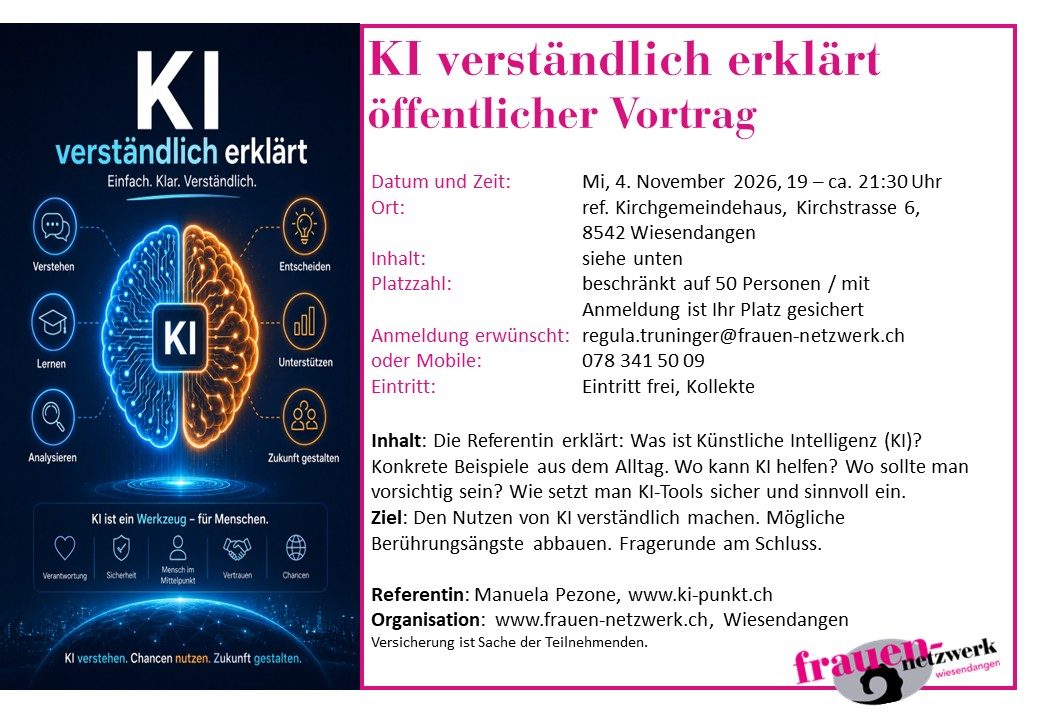 Öffentlicher Vortrag: KI verständlich erklärt