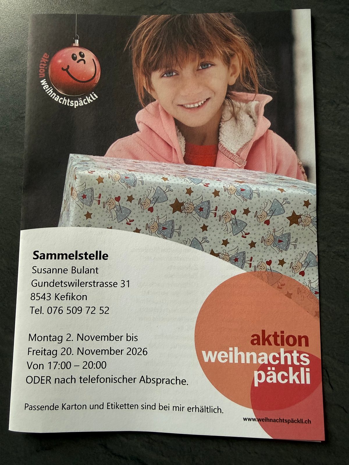 Aktion Weihnachtspäckli
